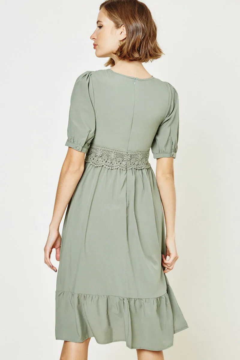 Womens Ruffle Hem Lace Midi Dress sold by Hayden product image thumbnail 2