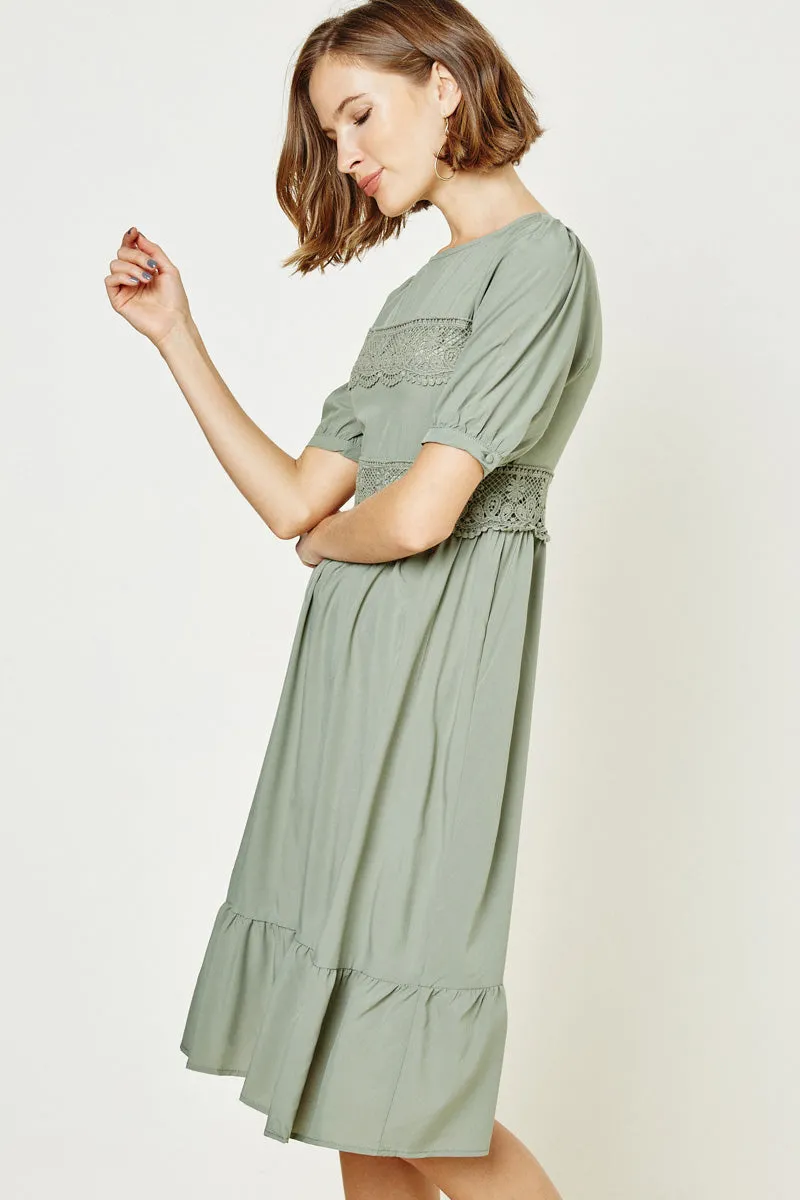 Womens Ruffle Hem Lace Midi Dress sold by Hayden product image thumbnail 3