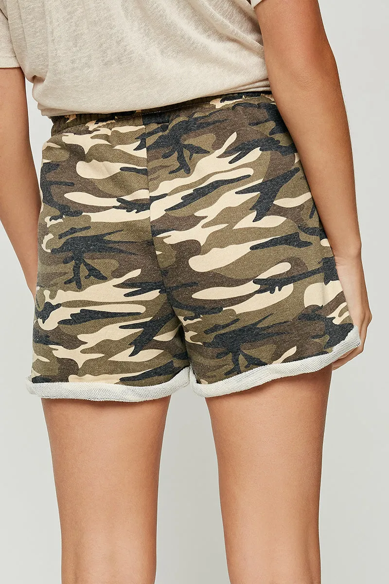 Womens Camo Hemline Drawstring Shorts sold by Hayden product image thumbnail 3
