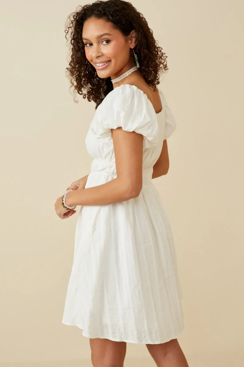 Womens Embroidery Textured Off Shoulder Puff Sleeve Dress sold by Hayden product image thumbnail 4