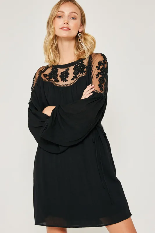 Womens Sheer Belted Tunic Dress made by Hayden