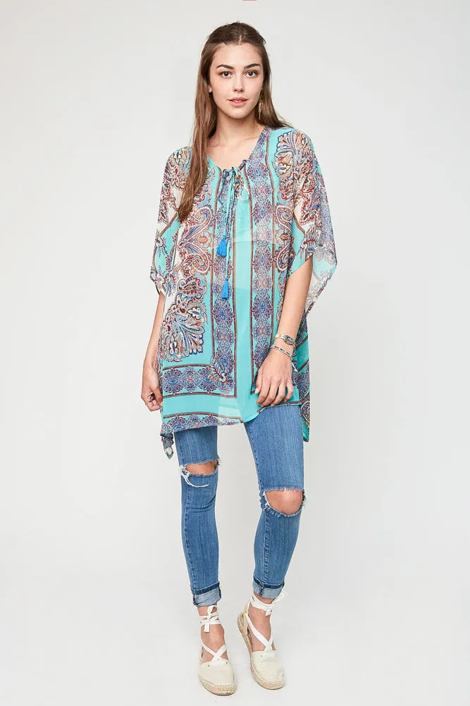 Womens Tassel Tie Printed Caftan sold by Hayden product image thumbnail 3