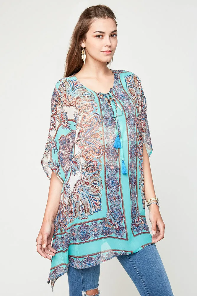 Womens Tassel Tie Printed Caftan sold by Hayden product image thumbnail 4