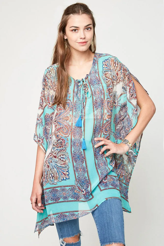 Womens Tassel Tie Printed Caftan sold by Hayden