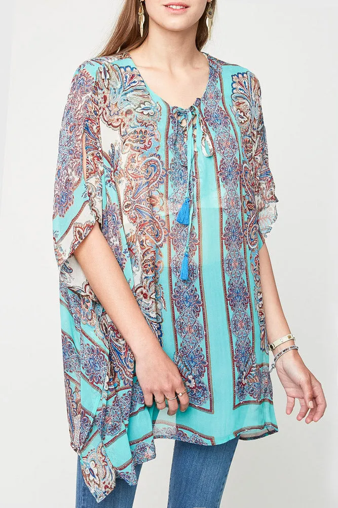 Womens Tassel Tie Printed Caftan sold by Hayden product image thumbnail 5