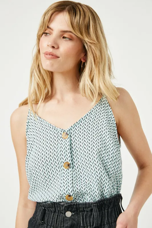 Womens Mixed Chevron Print Buttoned Cami sold by Hayden
