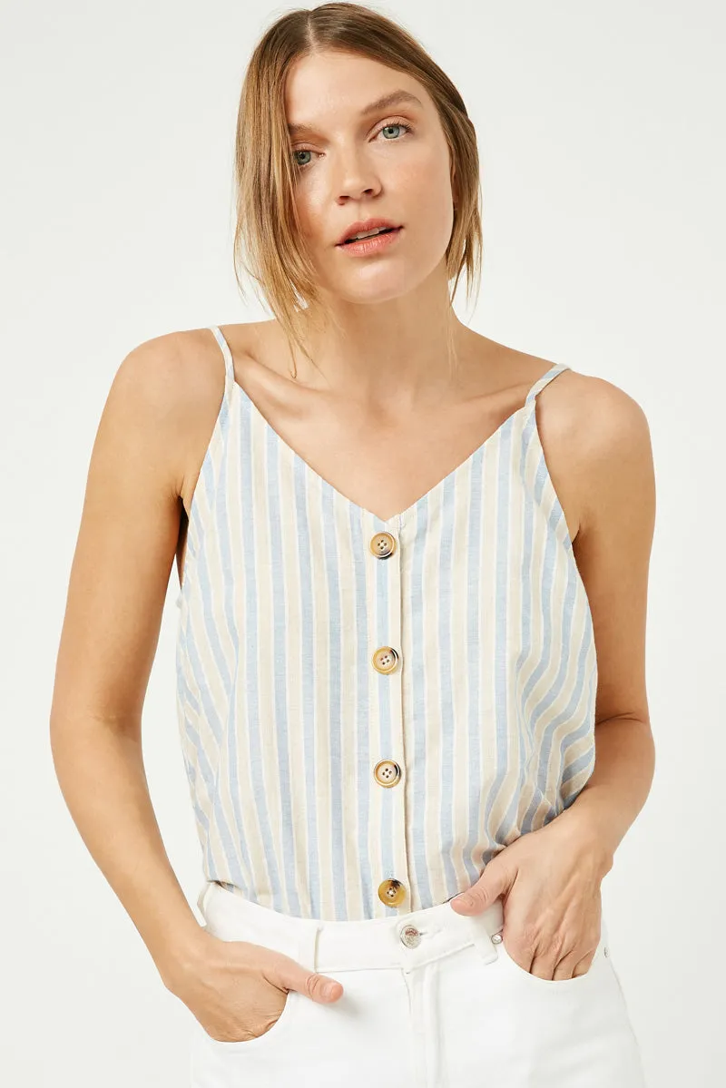Womens Striped V Neck Buttoned Cami sold by Hayden product image thumbnail 5