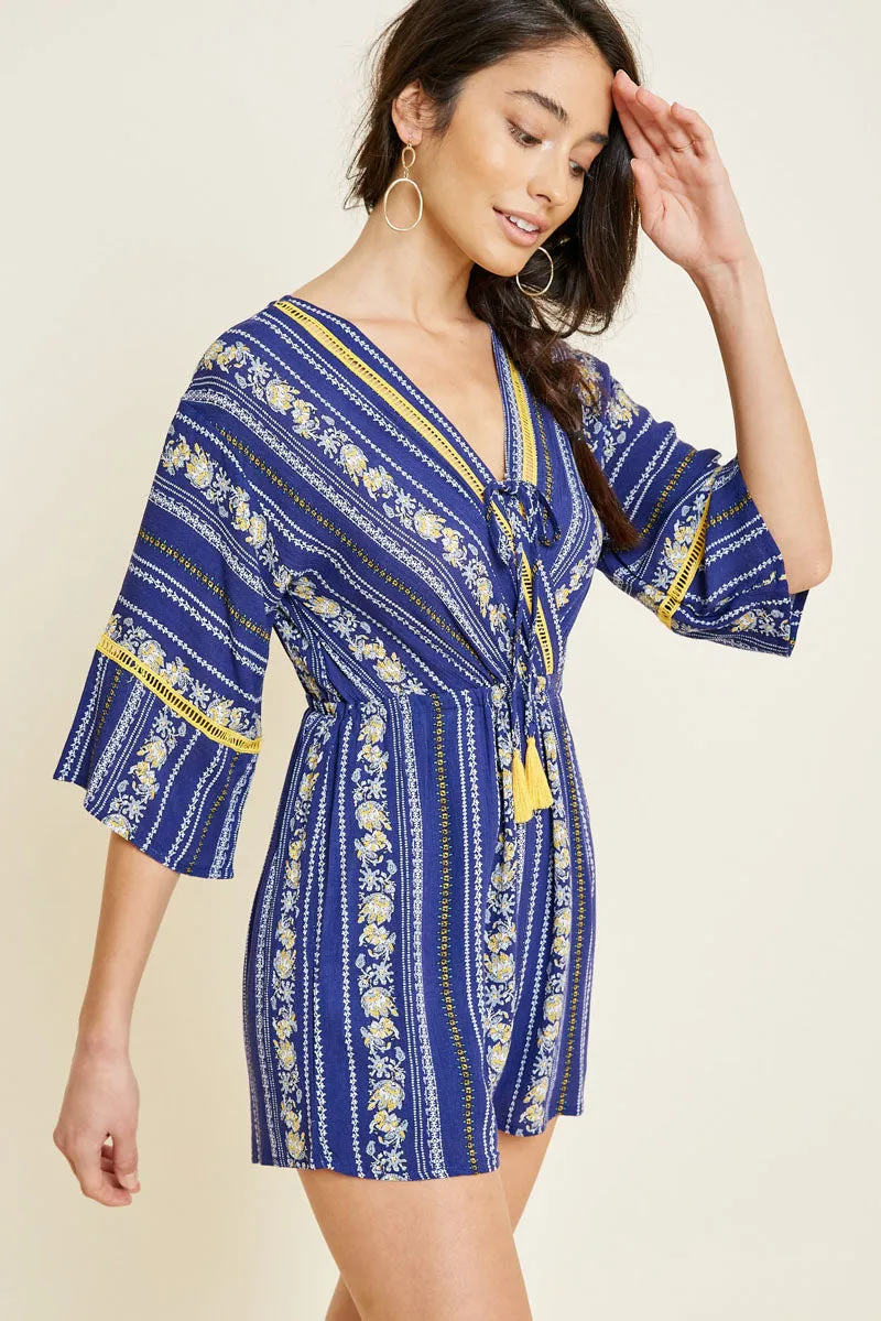 Womens Printed Kimono Sleeve Romper sold by Hayden product image thumbnail 3