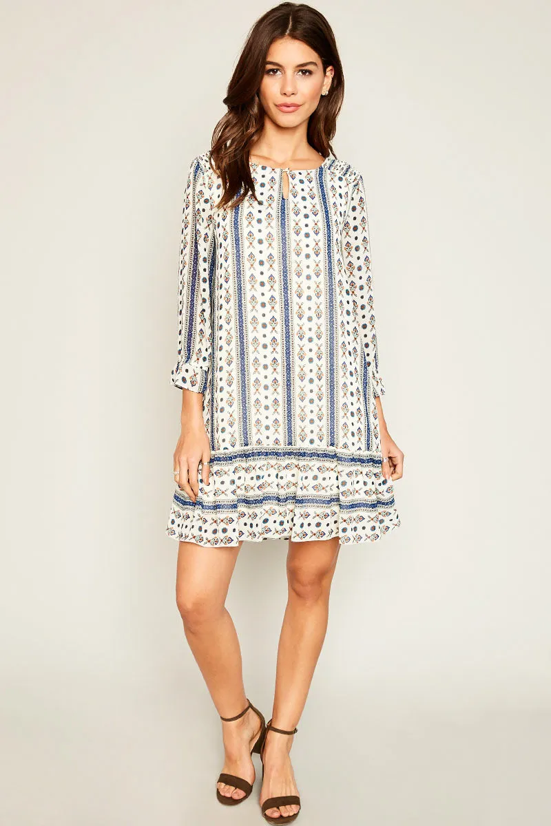 Womens Printed Round Neck Tunic Dress sold by Hayden product image thumbnail 4