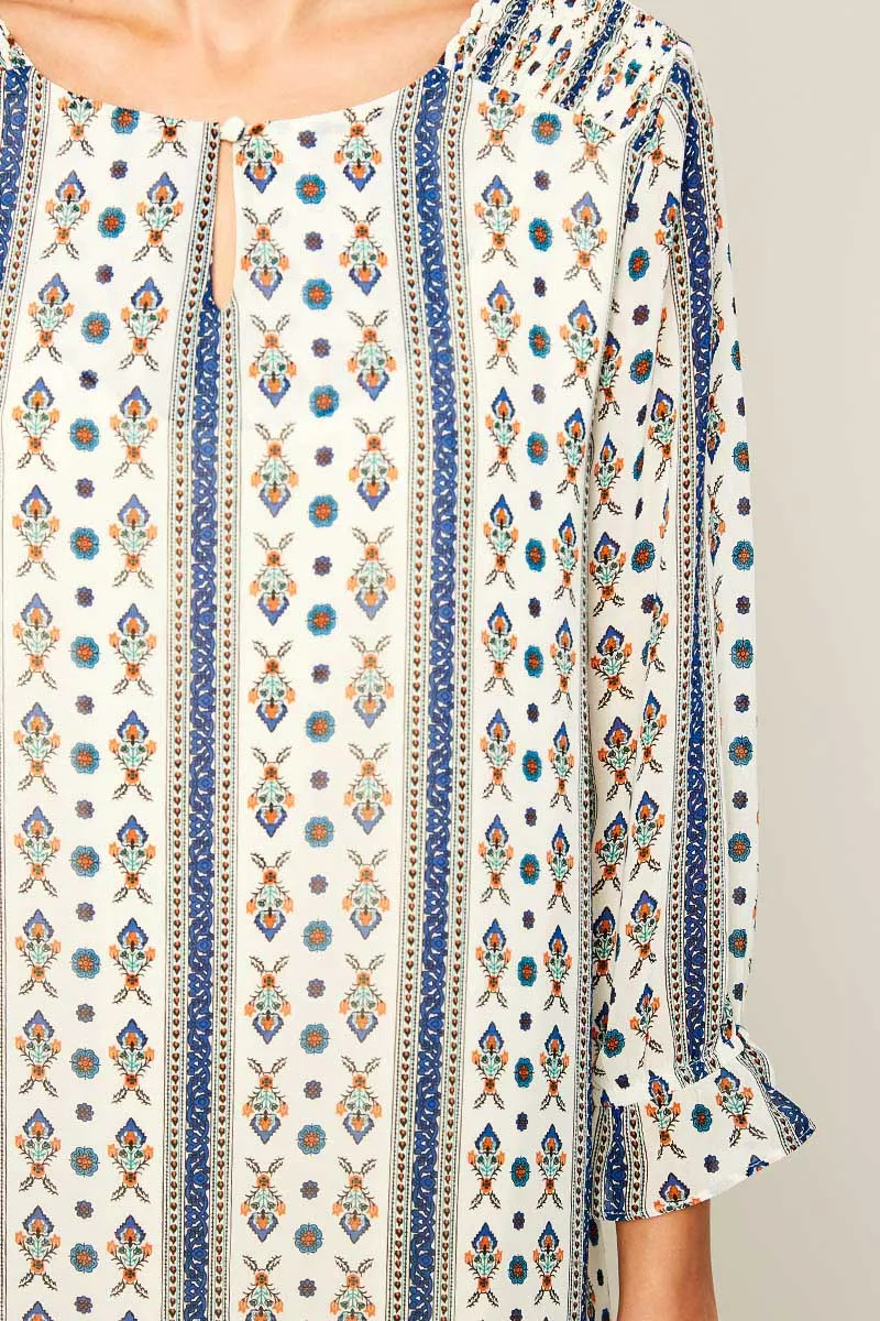 Womens Printed Round Neck Tunic Dress sold by Hayden product image thumbnail 5