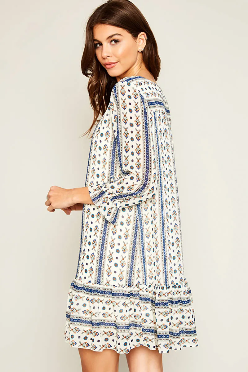 Womens Printed Round Neck Tunic Dress sold by Hayden product image thumbnail 2