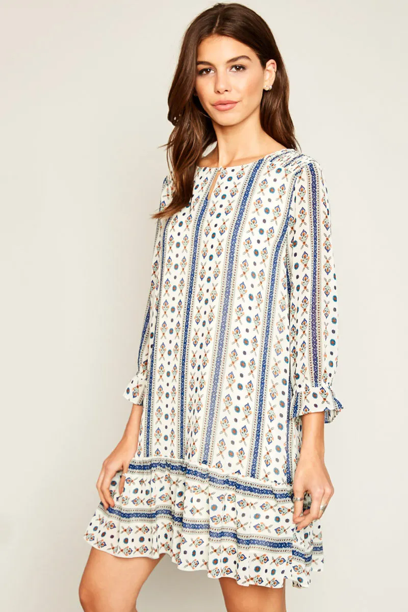 Womens Printed Round Neck Tunic Dress sold by Hayden product image thumbnail 3