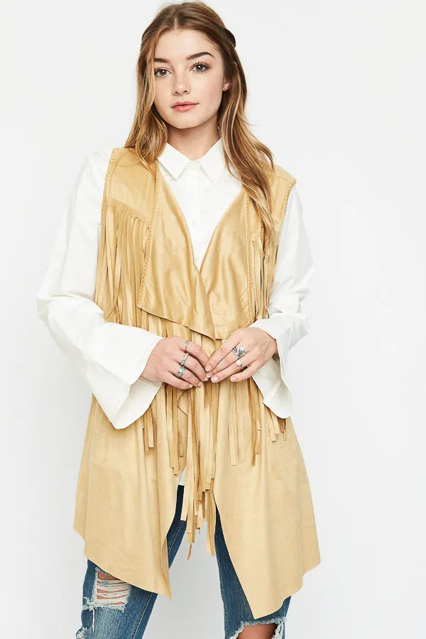 Womens Draped Fringe Vest sold by Hayden