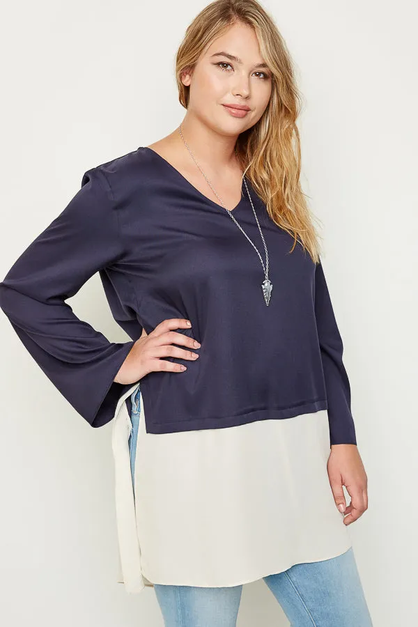 Womens Silky Touch Two-Toned Tunic Top sold by Hayden product image thumbnail 4