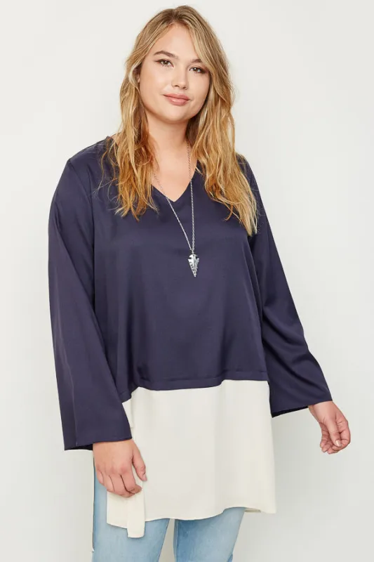 Womens Silky Touch Two-Toned Tunic Top sold by Hayden