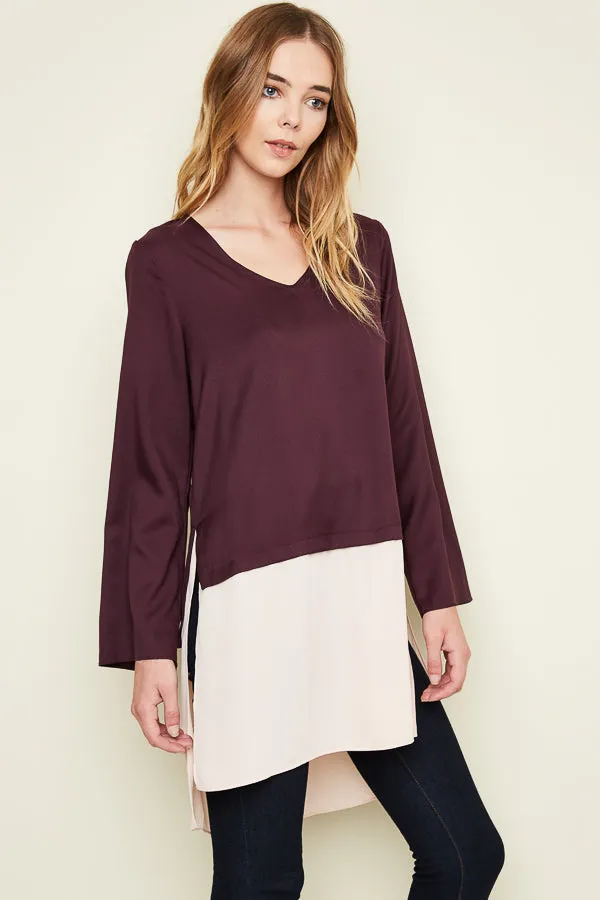Womens Silky Touch Two-Toned Tunic Top sold by Hayden product image thumbnail 5