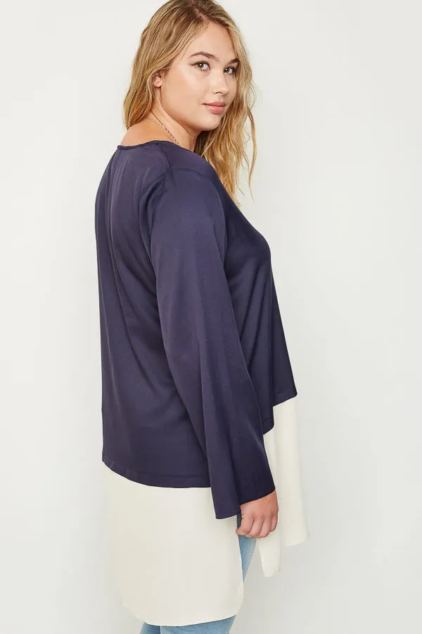 Womens Silky Touch Two-Toned Tunic Top sold by Hayden product image thumbnail 2
