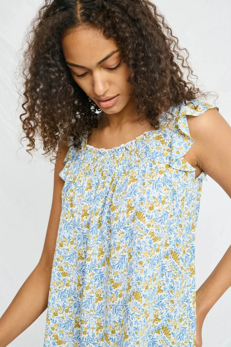 Womens Floral Flutter Sleeve Smocked Bodice Top sold by Hayden product image thumbnail 4