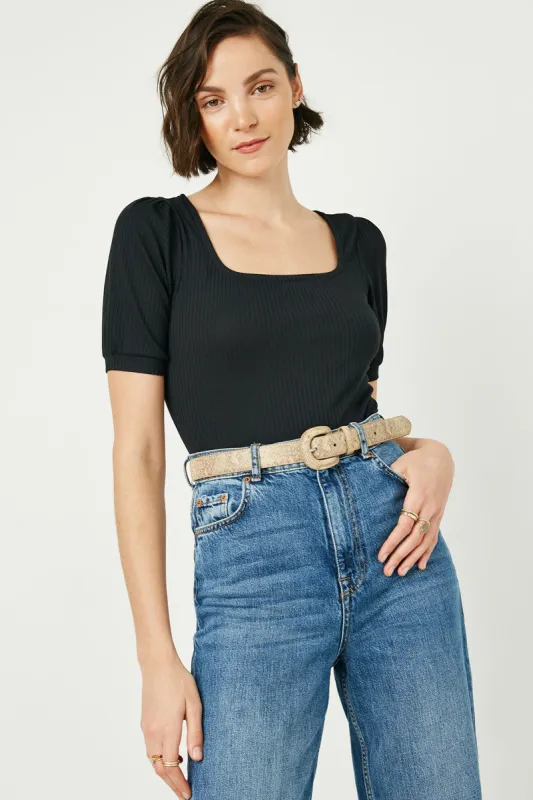 Womens Square Neck Ribbed Knit Bodysuit sold by Hayden