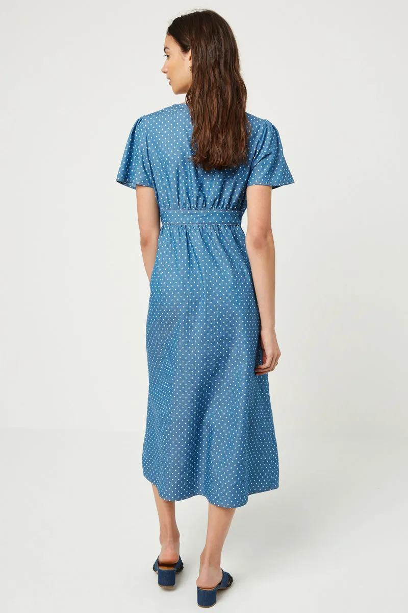 Womens Polka-Dot Button-Down Midi Dress sold by Hayden product image thumbnail 2