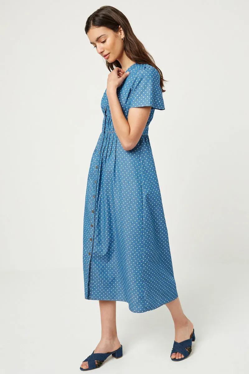 Womens Polka-Dot Button-Down Midi Dress sold by Hayden product image thumbnail 3