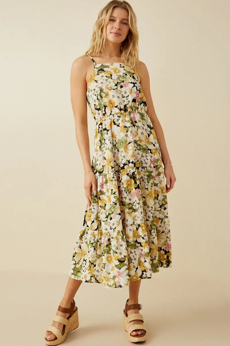 Womens Floral Print Tiered Skirt Cami Dress sold by Hayden
