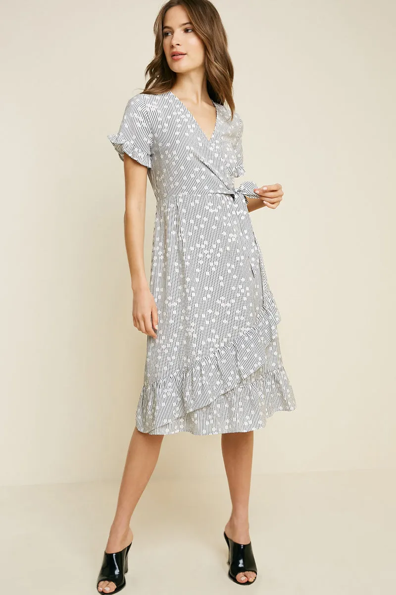 Womens Ruffle Hem Wrap Dress sold by Hayden product image thumbnail 4