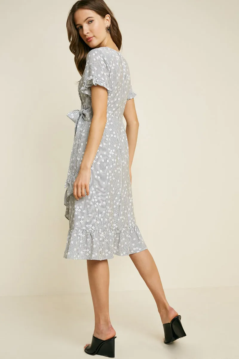 Womens Ruffle Hem Wrap Dress sold by Hayden product image thumbnail 2
