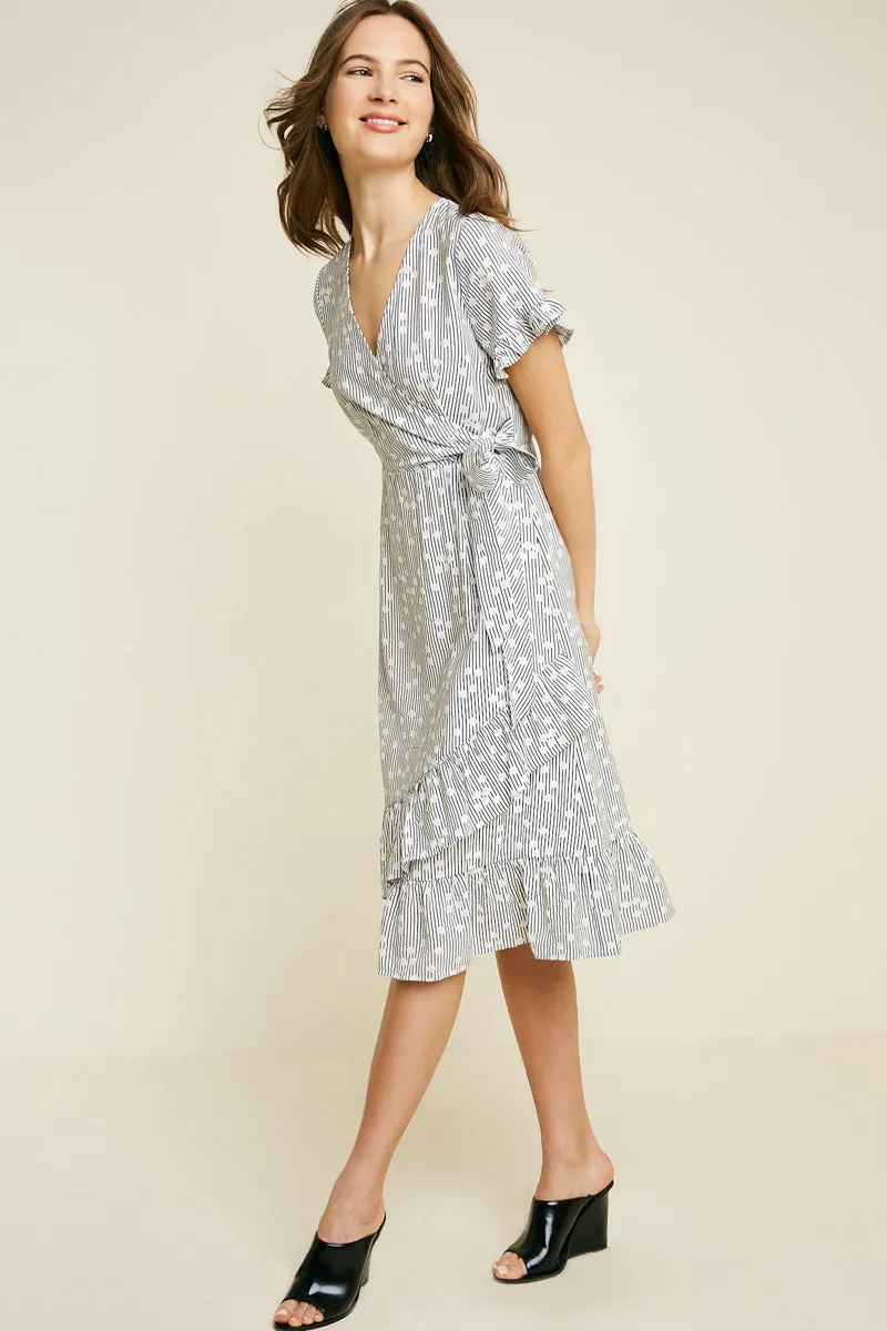 Womens Ruffle Hem Wrap Dress sold by Hayden product image thumbnail 3