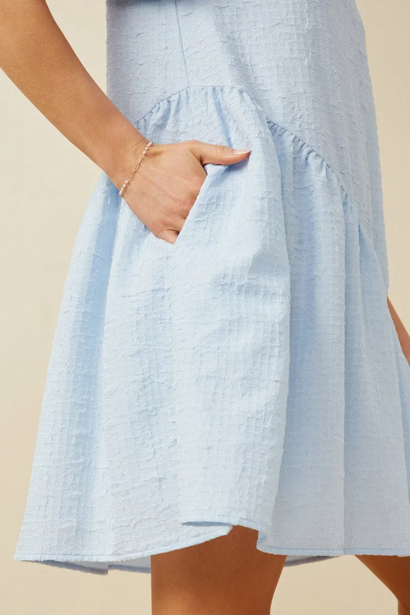 Womens Textured Puff Sleeve Asymmetric Hem Dress sold by Hayden product image thumbnail 4