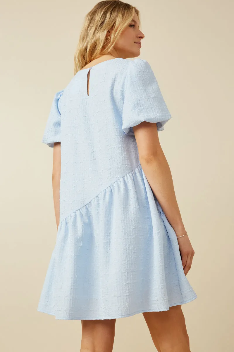 Womens Textured Puff Sleeve Asymmetric Hem Dress sold by Hayden product image thumbnail 5