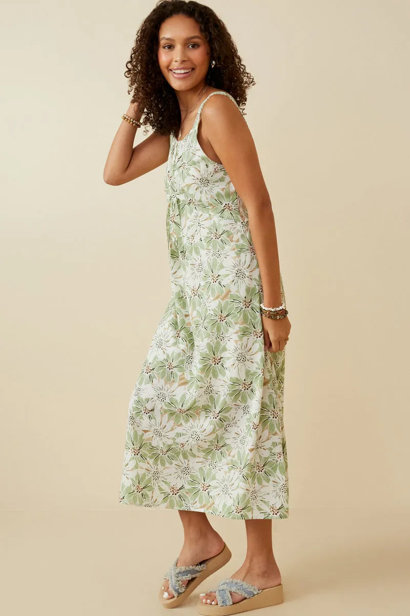 Womens Tie Front Floral Print Tank Dress sold by Hayden product image thumbnail 3