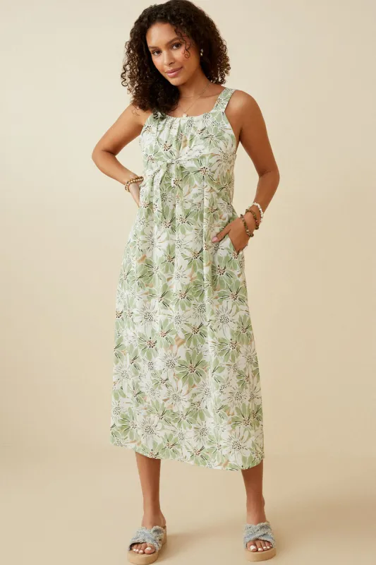 Womens Tie Front Floral Print Tank Dress sold by Hayden