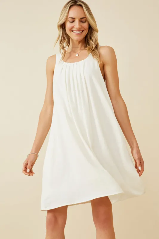 Womens Pleated Neckline Tank Dress sold by Hayden