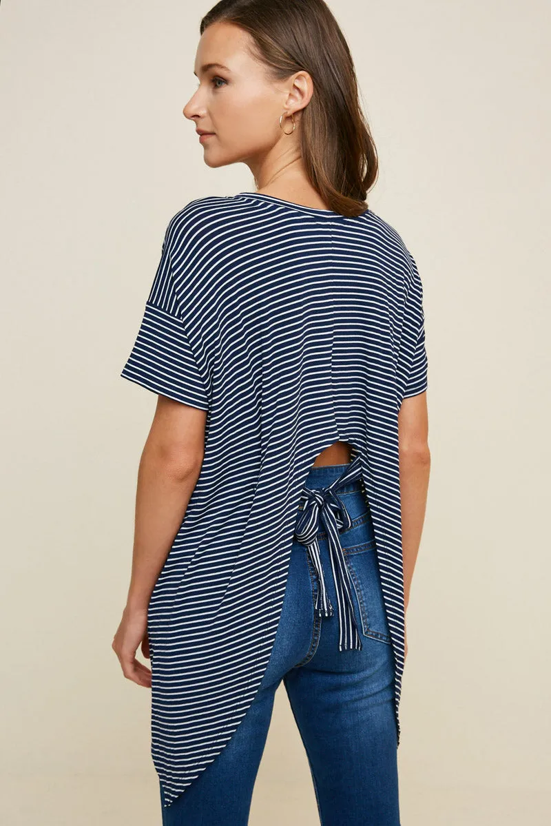 Womens Striped Cutout Tee sold by Hayden product image thumbnail 2