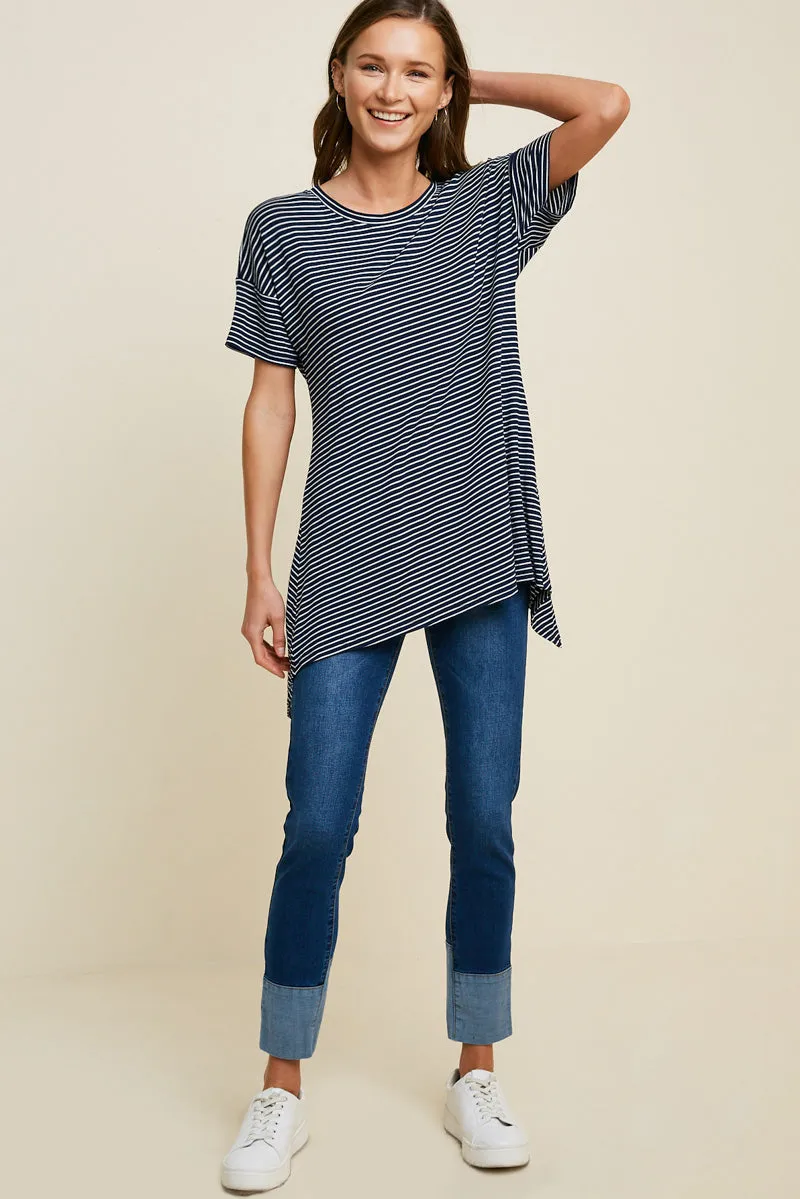 Womens Striped Cutout Tee sold by Hayden product image thumbnail 3