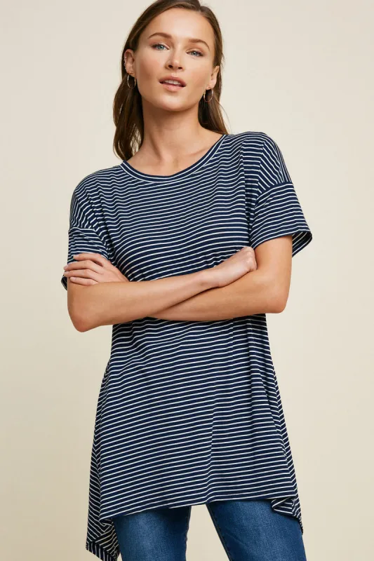 Womens Striped Cutout Tee sold by Hayden