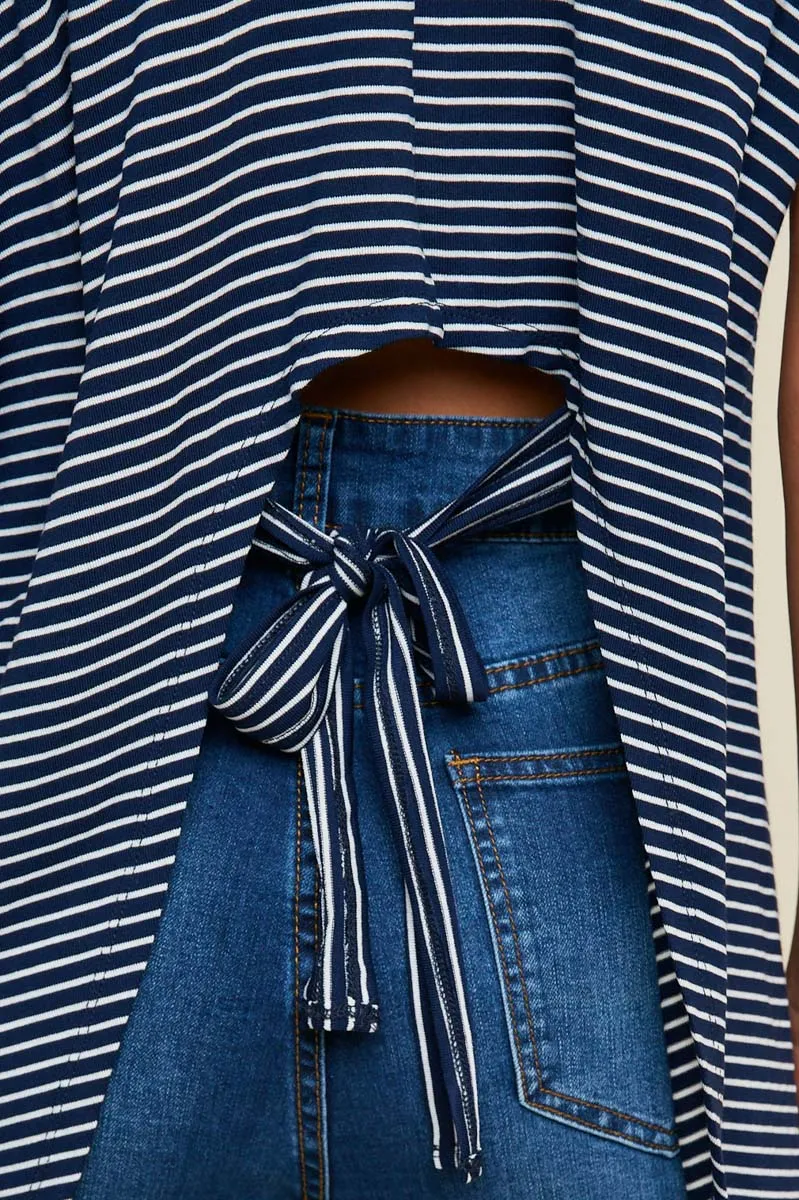 Womens Striped Cutout Tee sold by Hayden product image thumbnail 4