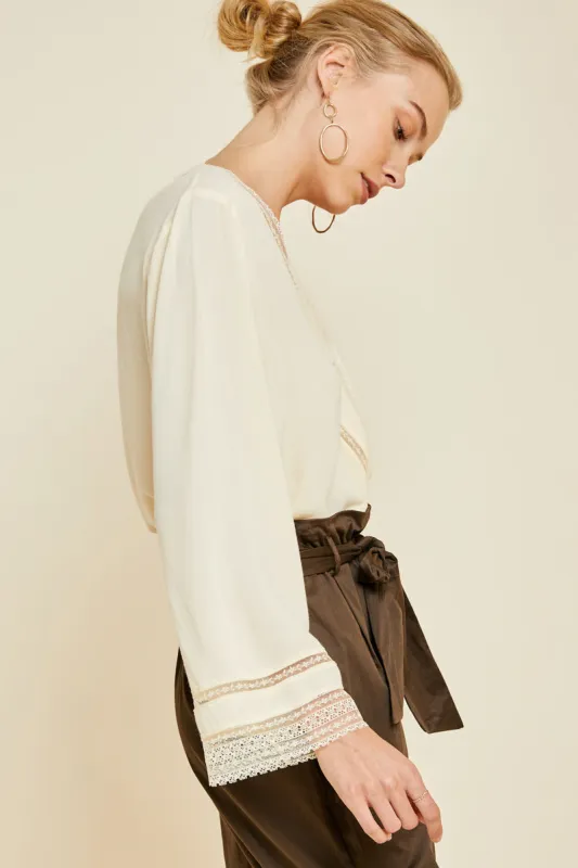 Womens Lace Surplice Top sold by Hayden