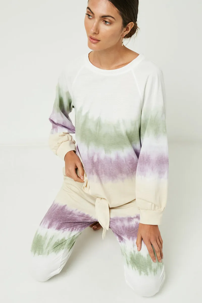 Womens Garment Dyed Multicolor Tie Front Sweatshirt sold by Hayden product image thumbnail 5