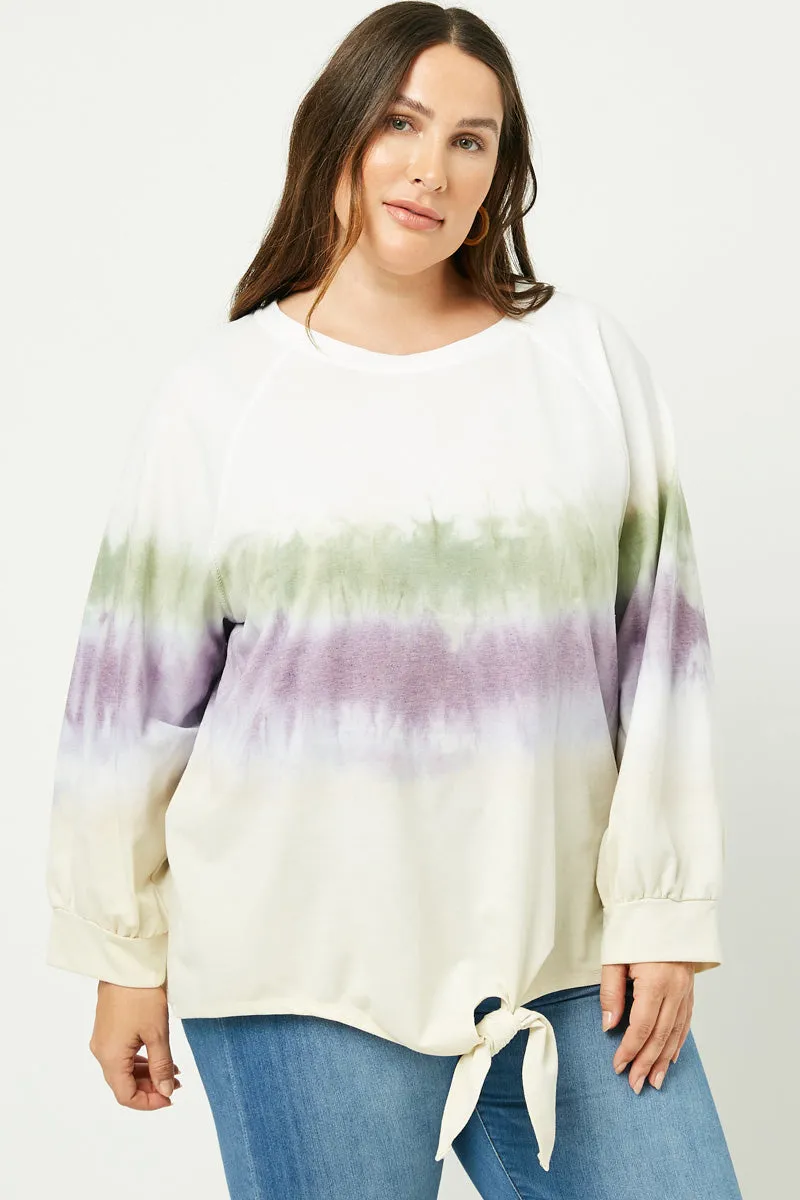 Womens Garment Dyed Multicolor Tie Front Sweatshirt sold by Hayden product image thumbnail 2