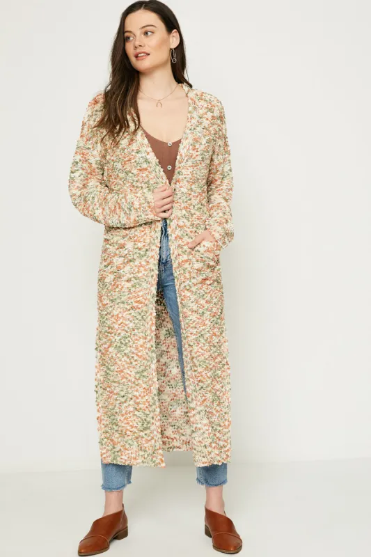 Womens Popcorn Knit Sweater Long Cardigan sold by Hayden