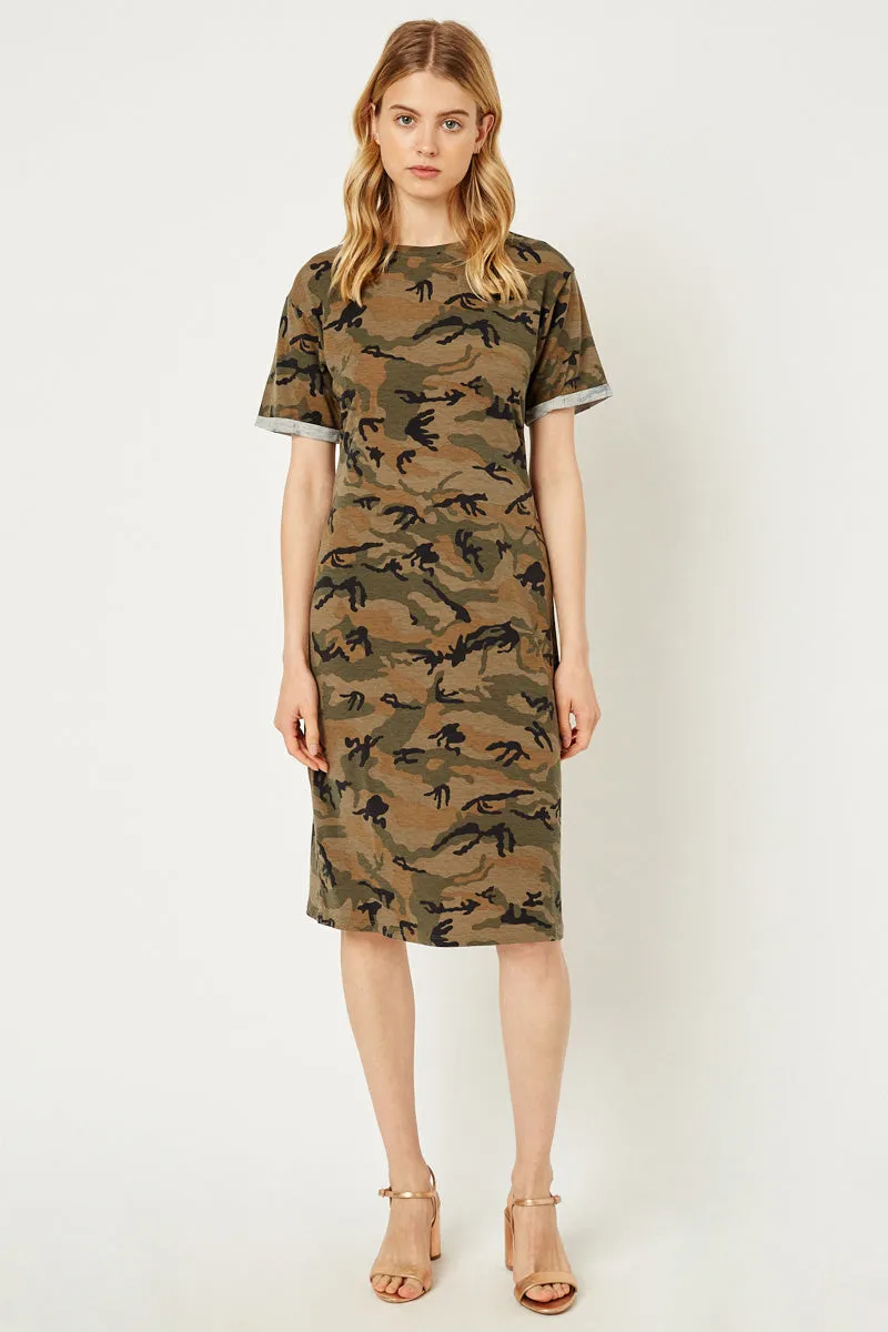Womens Camo Midi T-Shirt Dress sold by Hayden