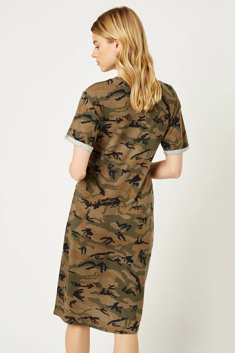 Womens Camo Midi T-Shirt Dress sold by Hayden product image thumbnail 2