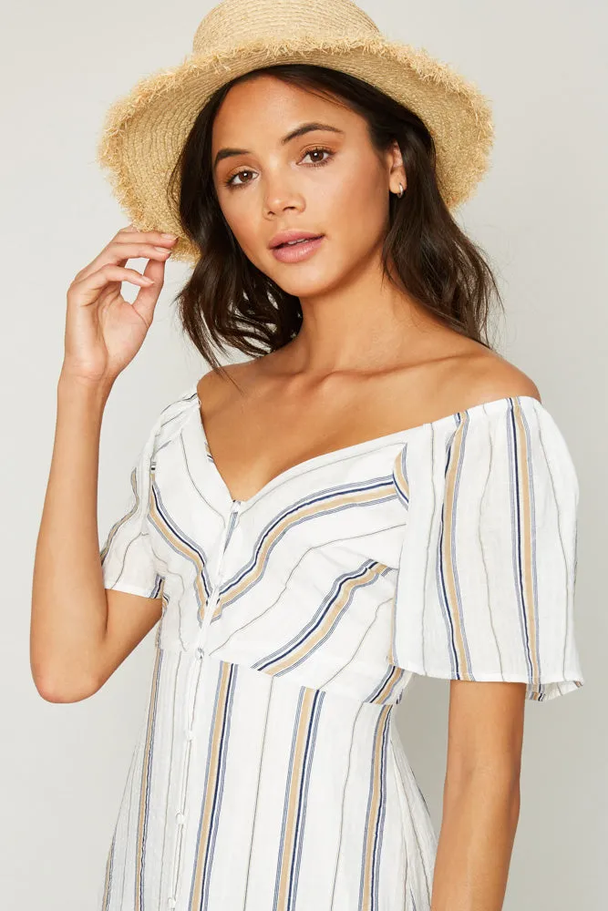 Womens Stripe Button-Down Maxi Dress sold by Hayden product image thumbnail 5