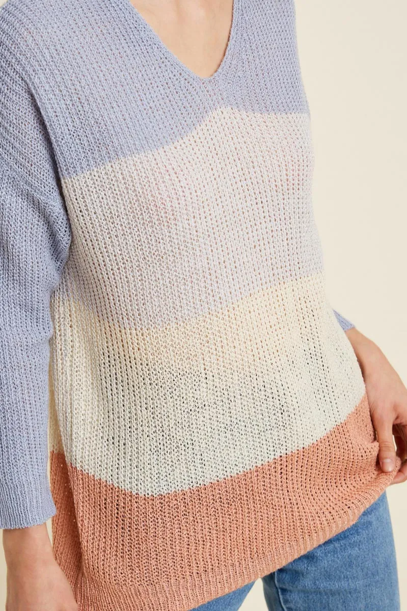 Womens Knit Colorblock Sweater Top sold by Hayden product image thumbnail 5