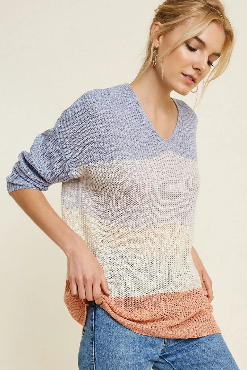 Womens Knit Colorblock Sweater Top sold by Hayden product image thumbnail 3