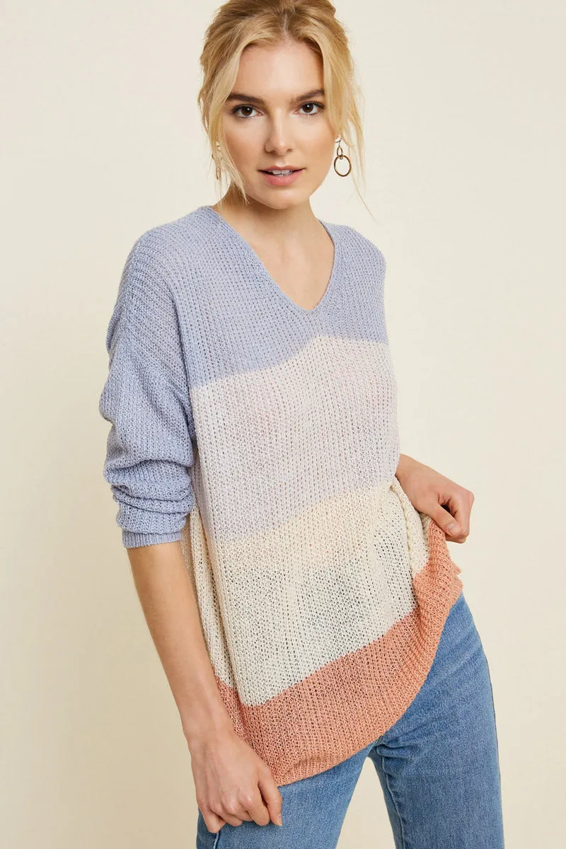 Womens Knit Colorblock Sweater Top sold by Hayden