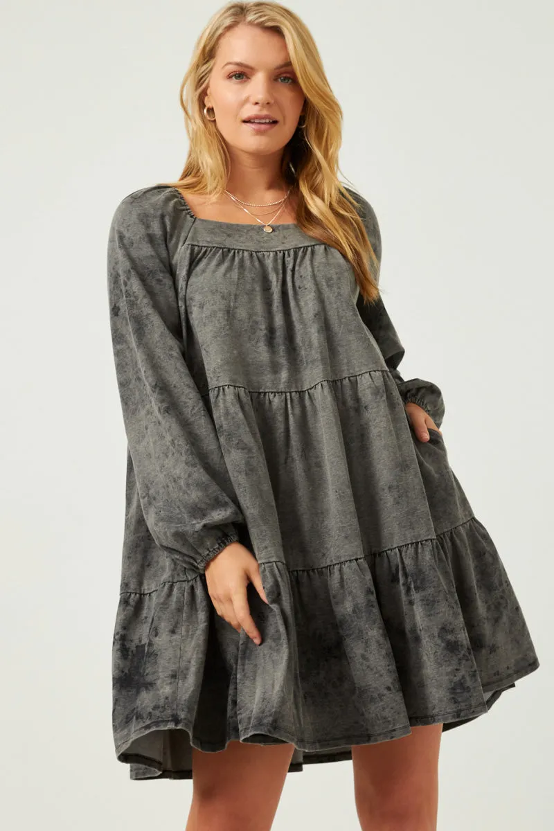 Womens Long Sleeve Tiered Garment Washed Dress sold by Hayden product image thumbnail 3