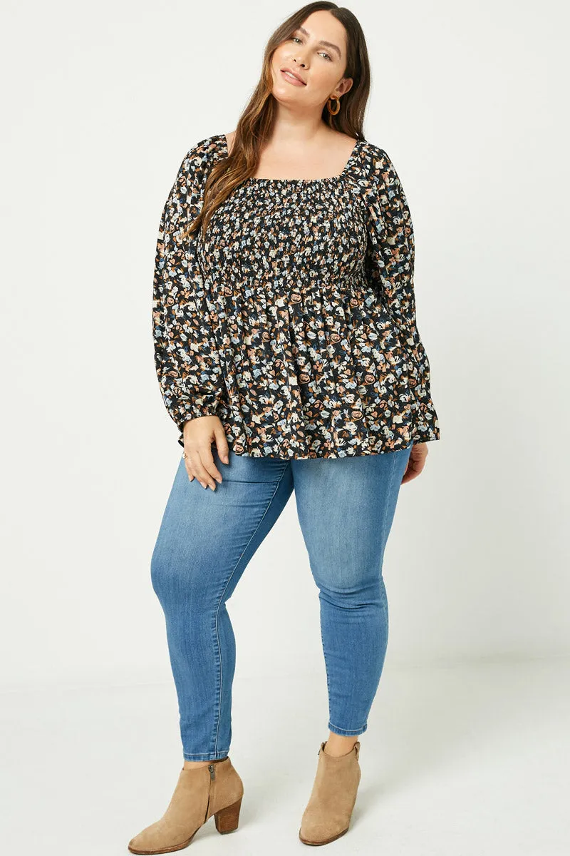 Womens Square Neck Smocked Long Sleeve Top sold by Hayden product image thumbnail 2